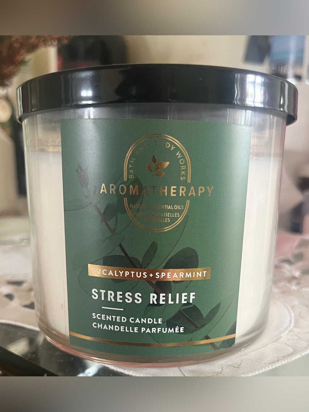 Bath & Body Works Aromatherapy Stress Relief Eucalyptus+Spearmint 3 Wick Candle
